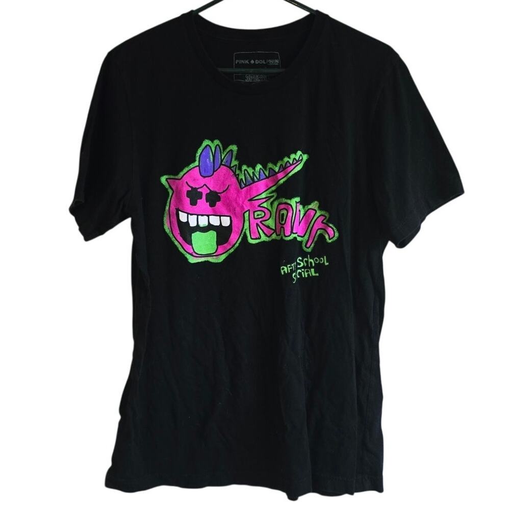 Pink Dolphin After School special Rawr t shirt mens size large